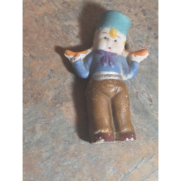 Dutch Boy Penny Doll 3.5''H Vintage 1930s Bisque Figurine Made in Japan - Picture 2 of 6